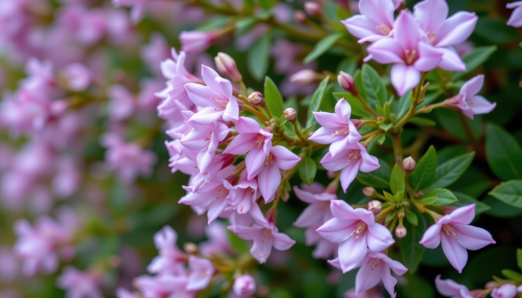 a shrub with delicate purple flowers photo
