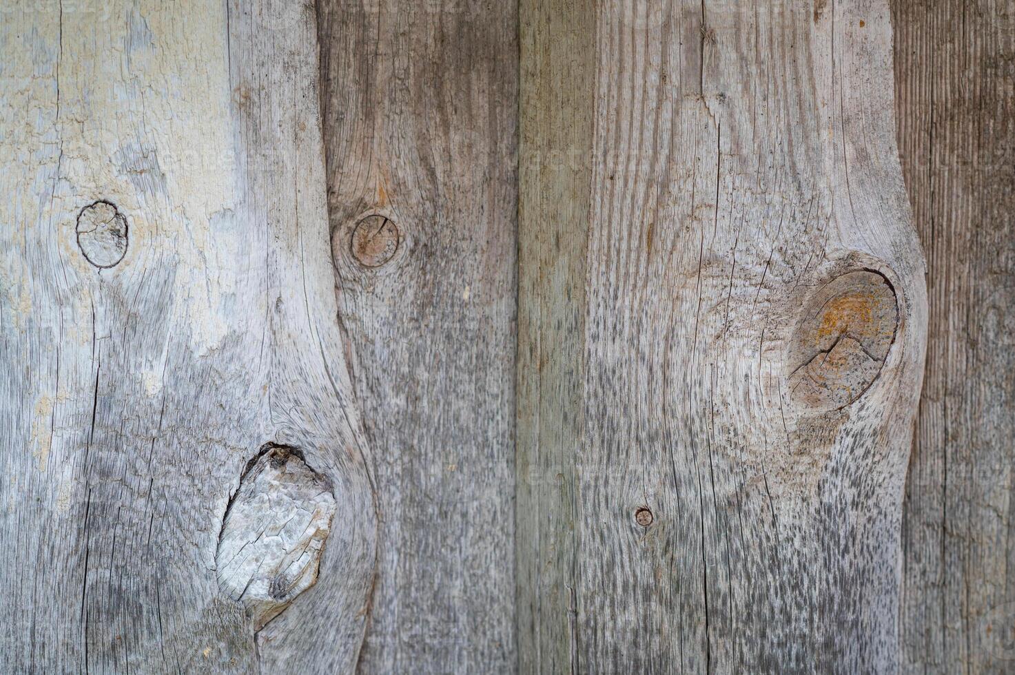 Close-up of old wooden texture with visible grain and cracks, rustic natural surface ideal for backgrounds and design photo