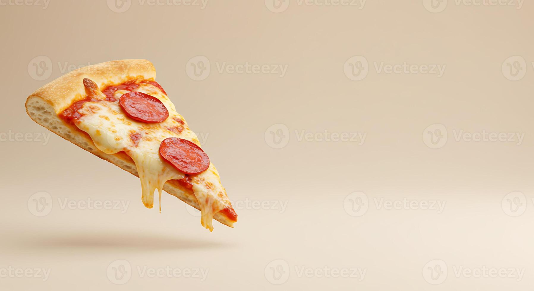 A slice of pizza is flying in the air photo