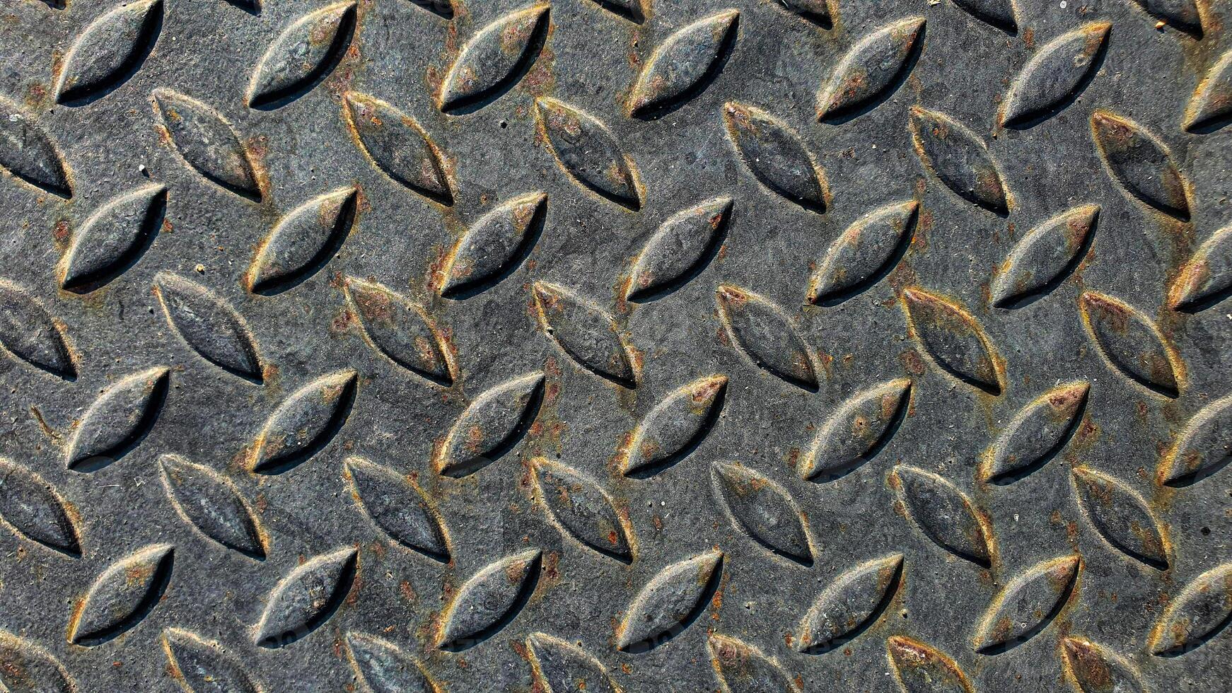 Old rusty steel plates, the surface of which is erupted in an industrial factory photo