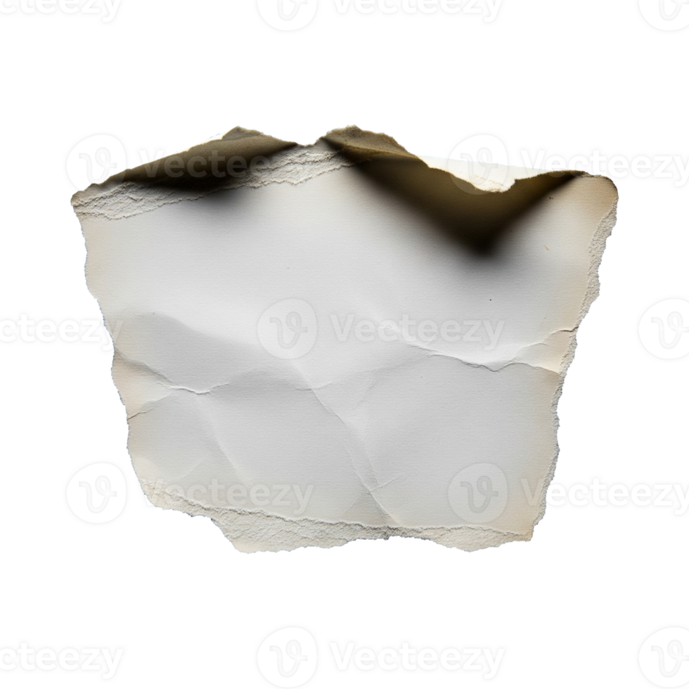 White broken ripped paper png