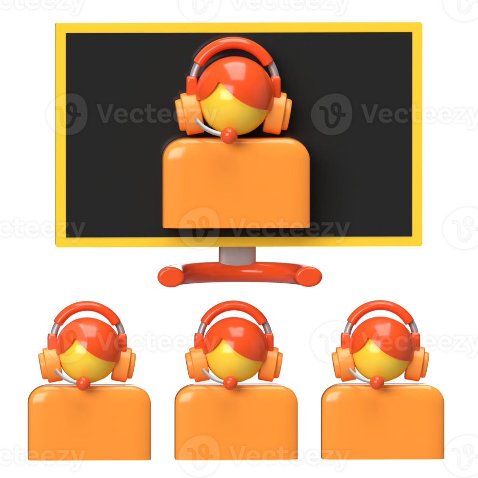 Conference with Team, 3D Communication Icon png