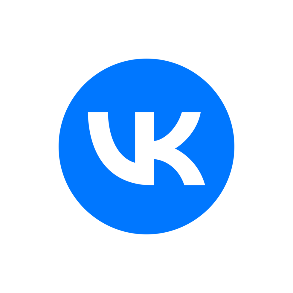 VK Circle Logo, App Icon, Editable Transparent Background Social Media Design for Digital Download png