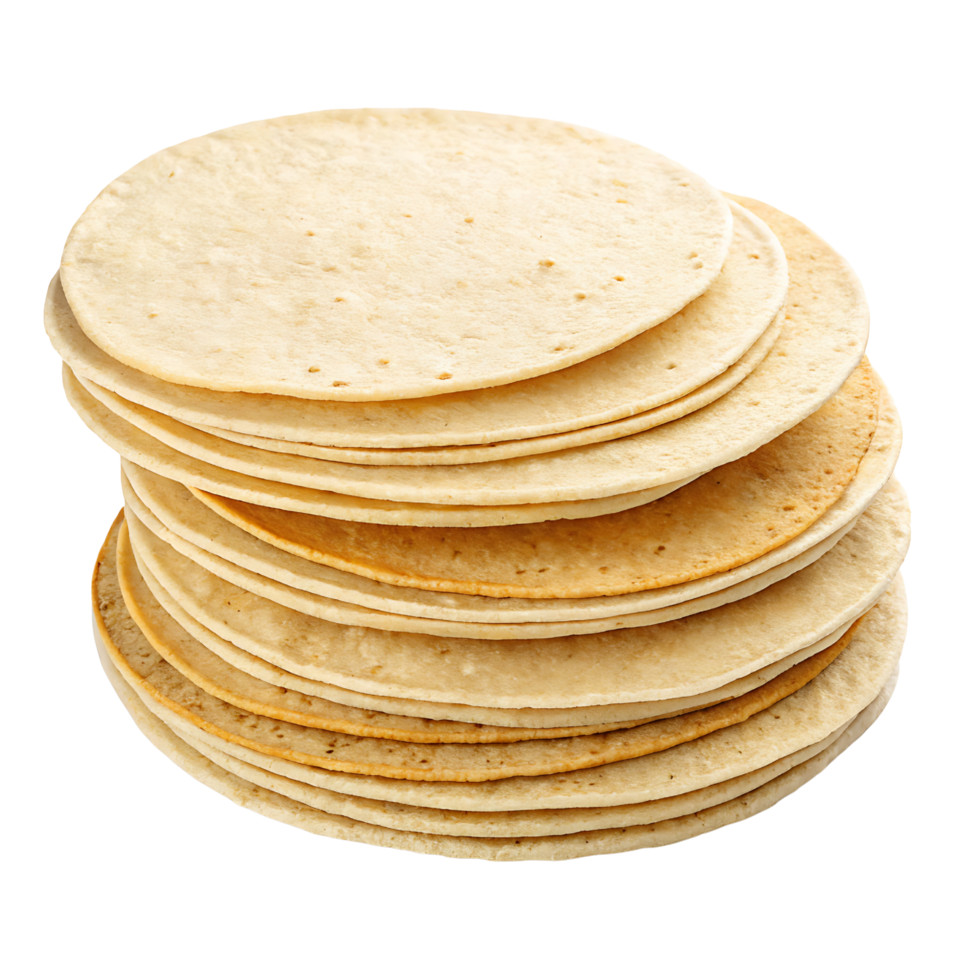 Stack of Fresh Flour Tortillas png