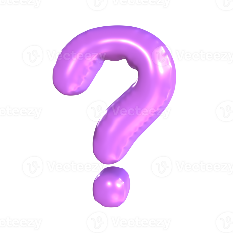 3D Ilustration Curly Question Pop png
