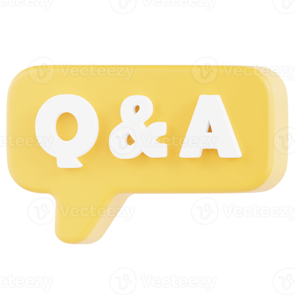 Q And A Chat 3D Ilustration png