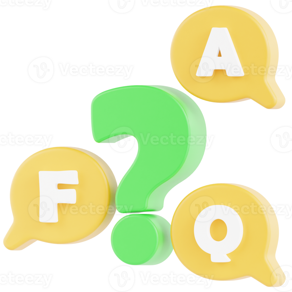 Question Mark FAQ 3D Ilustration png
