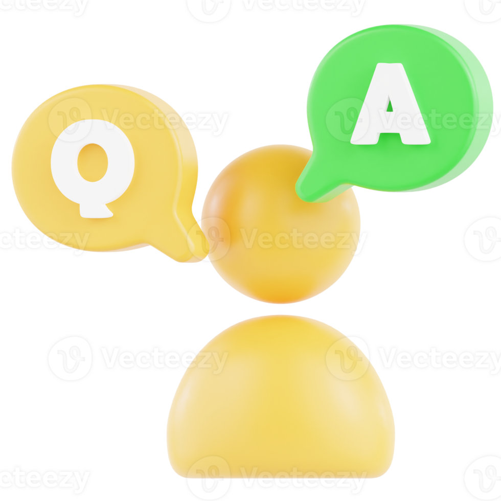 People Q And A 3D Ilustration png