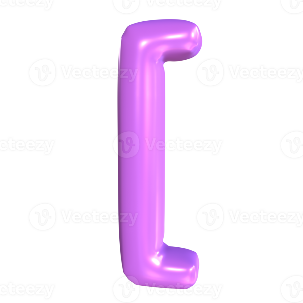 3D Ilustration Tall Left Bracket png