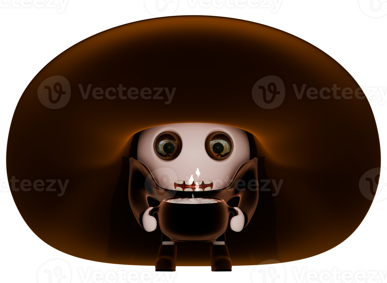 A cartoon skeleton with a hat and a big hat png