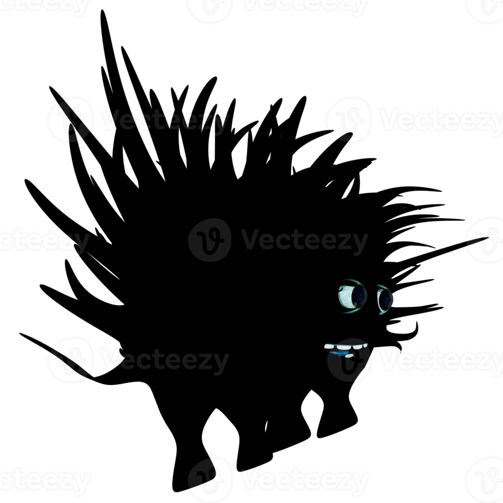 A black cat with two eyes in the dark png