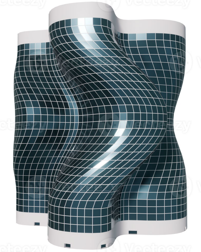 A blue and white skyscraper with a curved shape png
