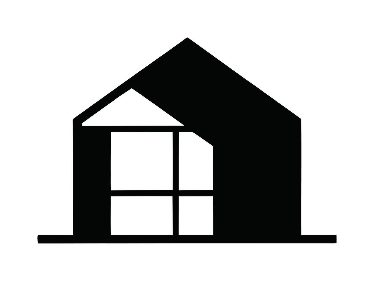 A black and white house icon on a white background vector