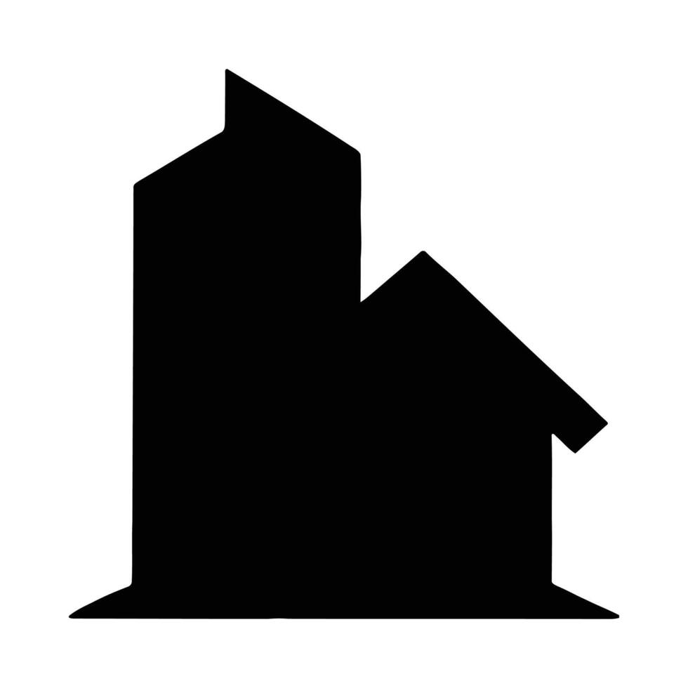 Black building silhouette architecture construction design structure urban skyscraper shape form vector