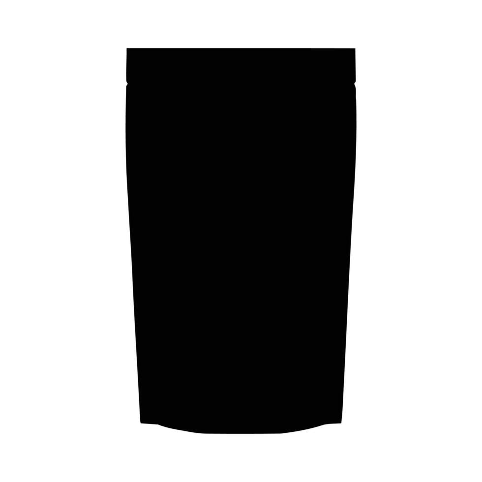Black container pouch packaging product design blank isolated container mockup presentation template object silhouette vector