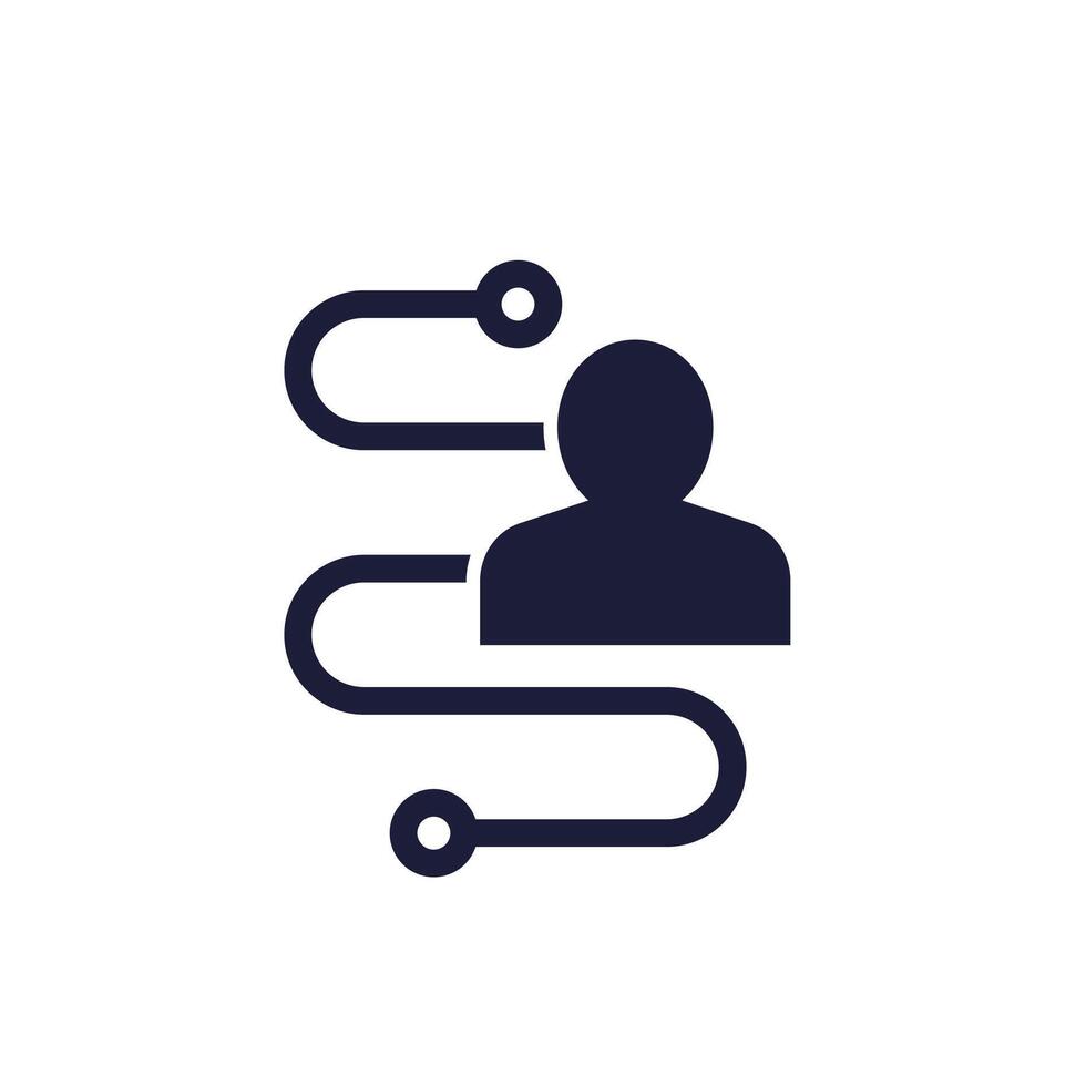 user journey icon on white with customer or client vector