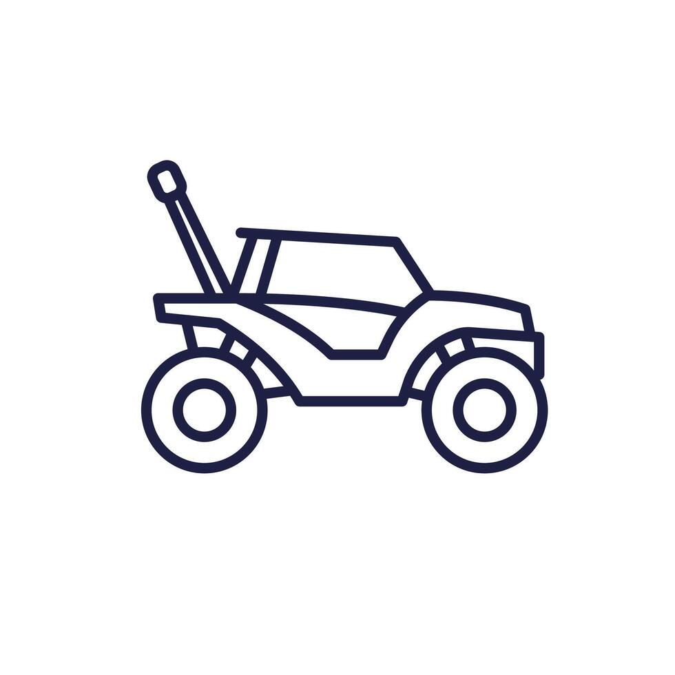 RC car icon on white, line vector