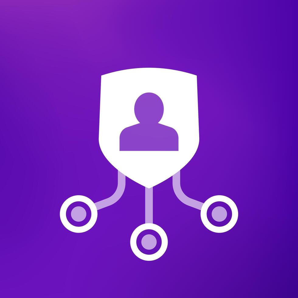 user protection icon for apps vector