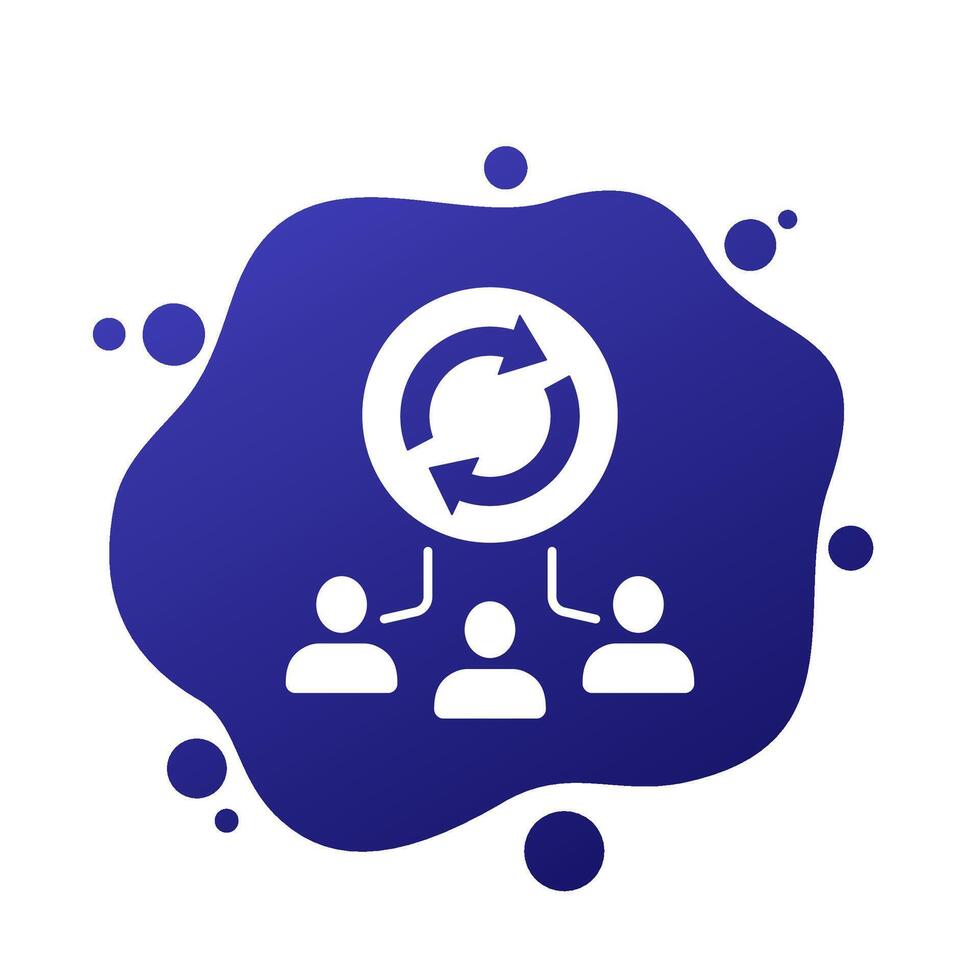 Staff rotation, employee icon with people vector