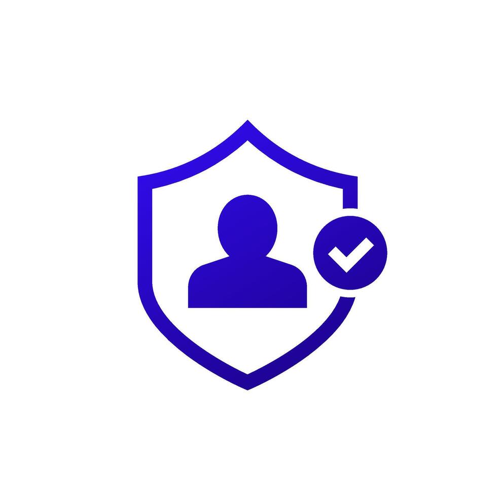 user protection icon with a shield vector