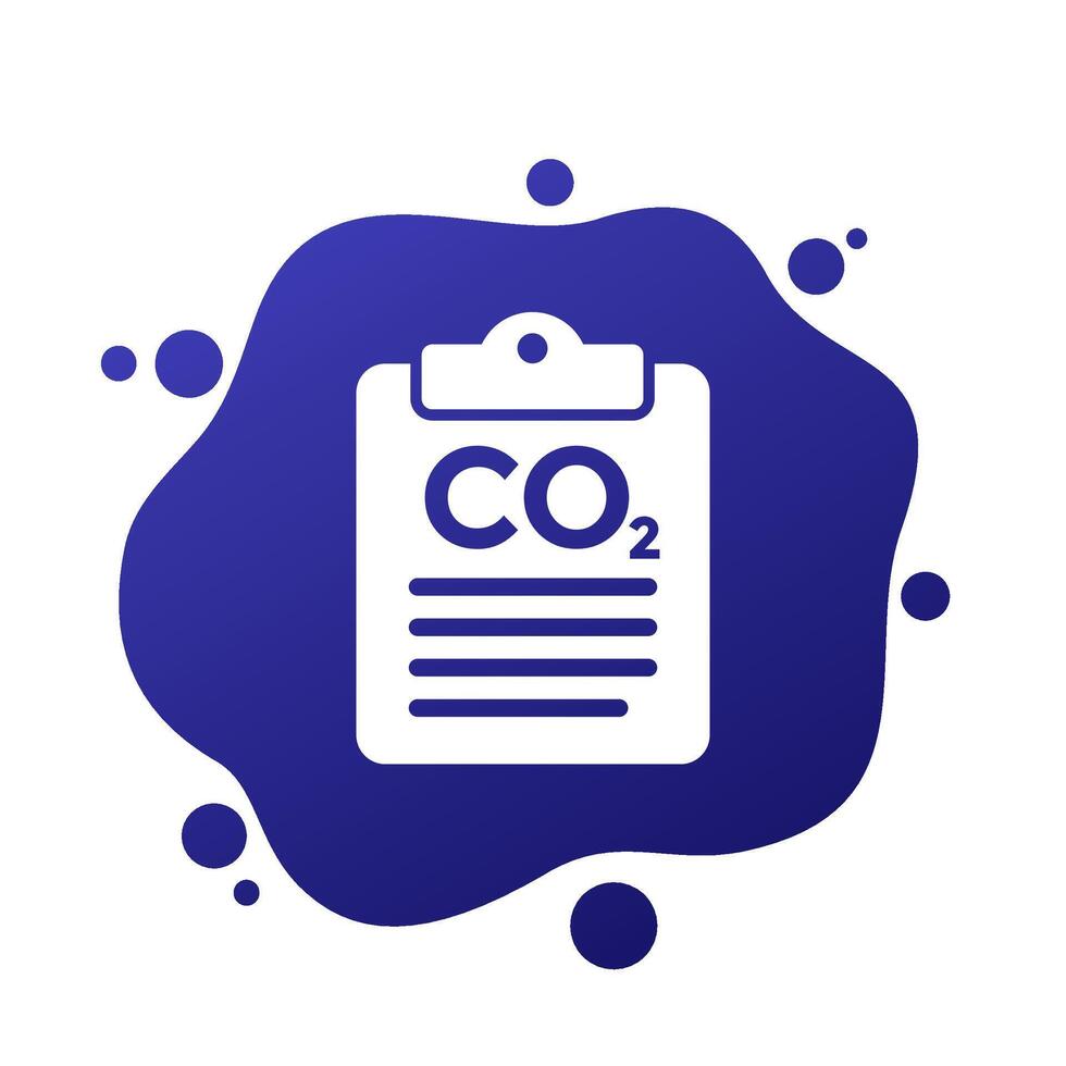 co2 report icon, carbon policy vector