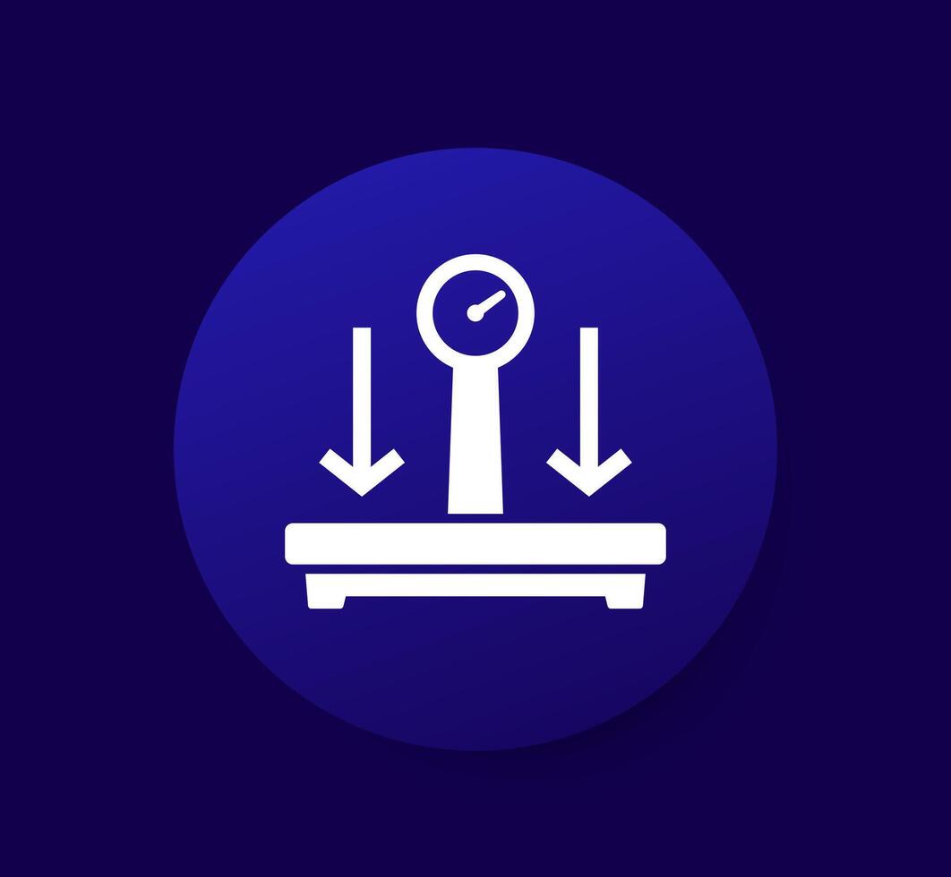 platform scales icon, weight machine pictogram vector