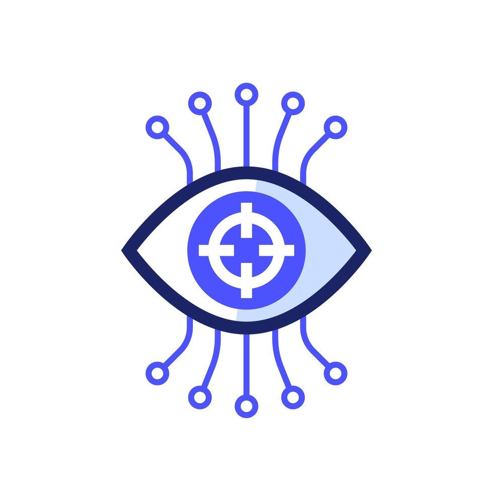 Computer vision, visual recognition icon vector