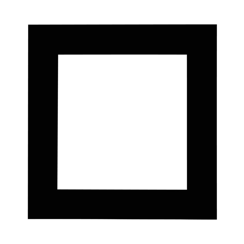 Square frame border outline graphic shape design art illustration element simple geometric black white form silhouette vector
