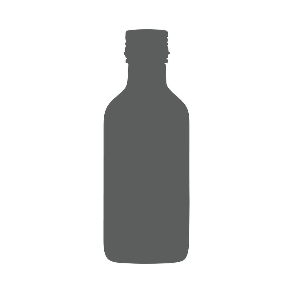 Silhouette of a simple bottle for alcoholic beverages or other liquid containers vector