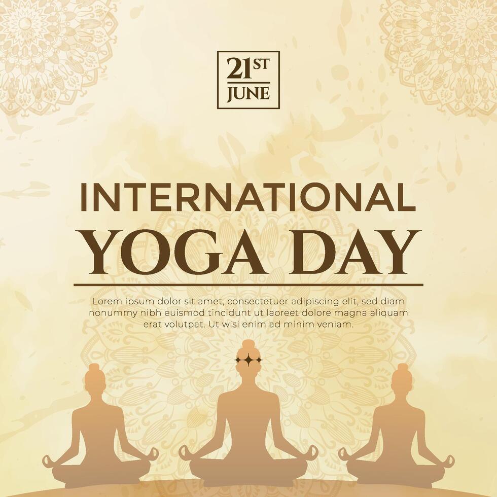 International Yoga Day Celebration with Serenity and Meditation Concept Art vector