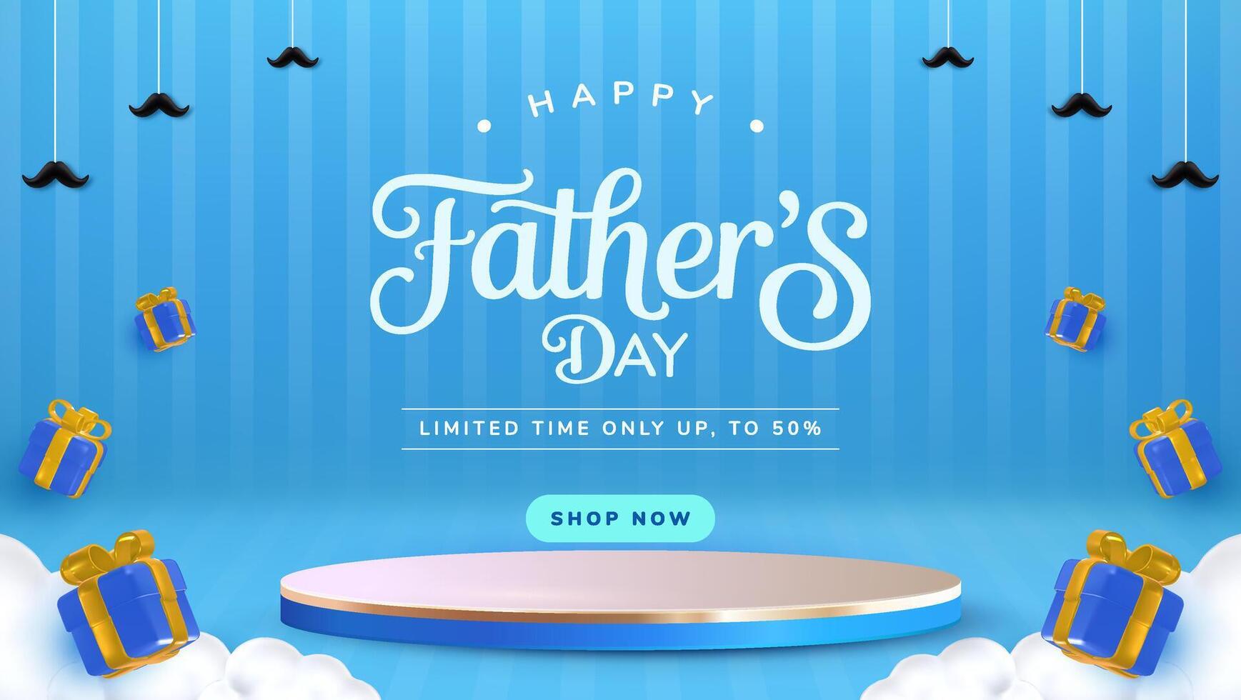 Father's Day Sale with gifts vector