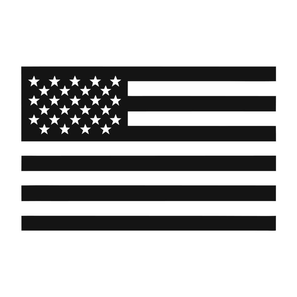 United States Flag Black and White Illustration, Stars and Stripes Design vector
