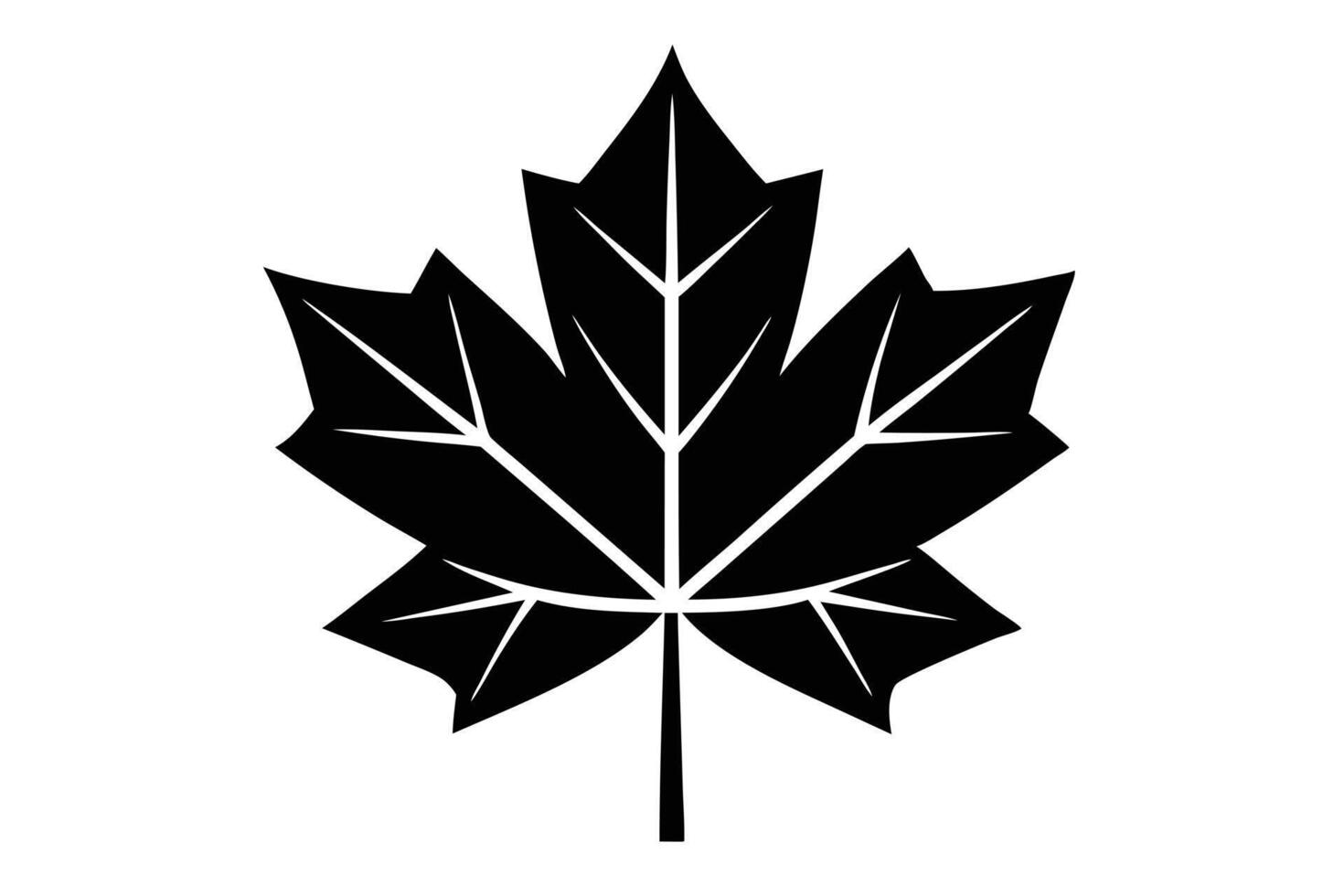 Stylized Silhouette of a Single Maple Leaf on White Background Illustration vector