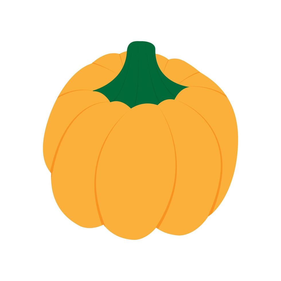 Pumpkin Autumn Seasonal Vegetable fruit Halloween and Thanksgiving main symbol Minimalist design. Isolated illustration Autumn Holidays Festivals Sticker Icon Greeting Card Party invite element vector