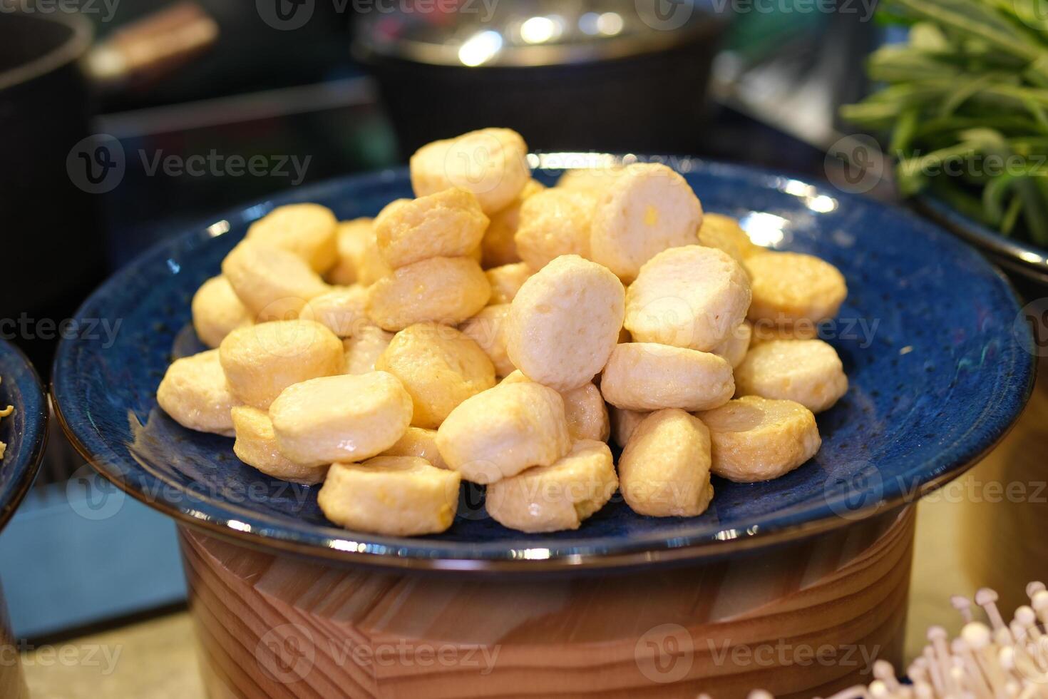 Tofu dish plate Crispy flour tofu dish. A plate of spicy crispy tofu photo
