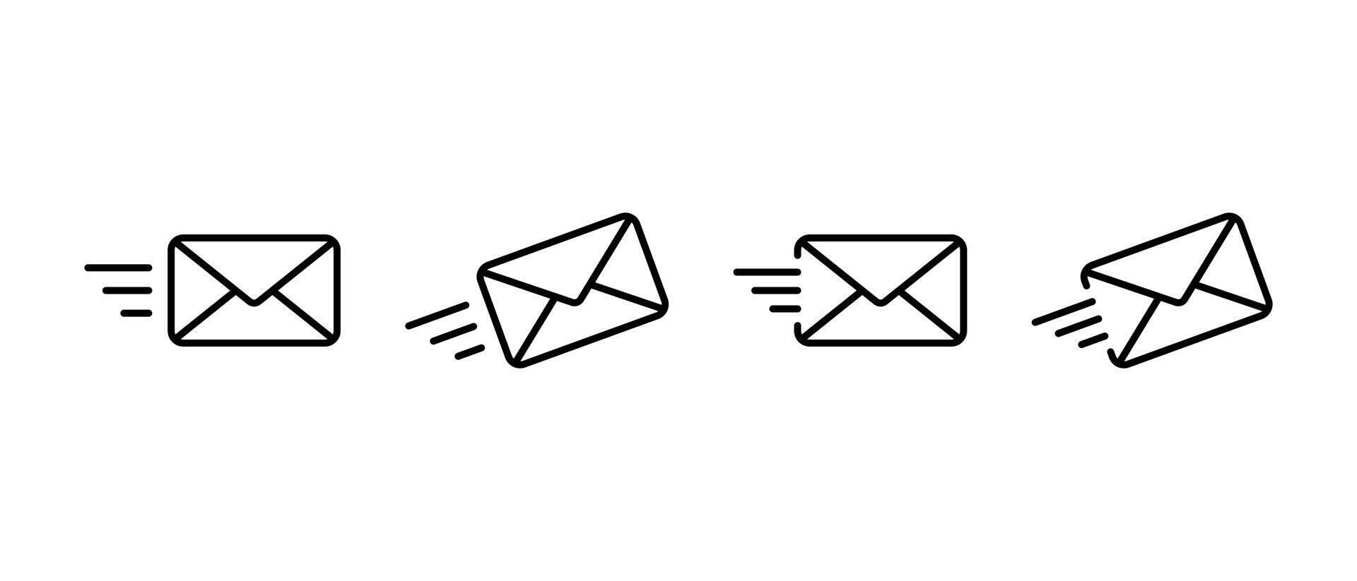 Send message envelope icon in line style. Email, mail sign symbol vector
