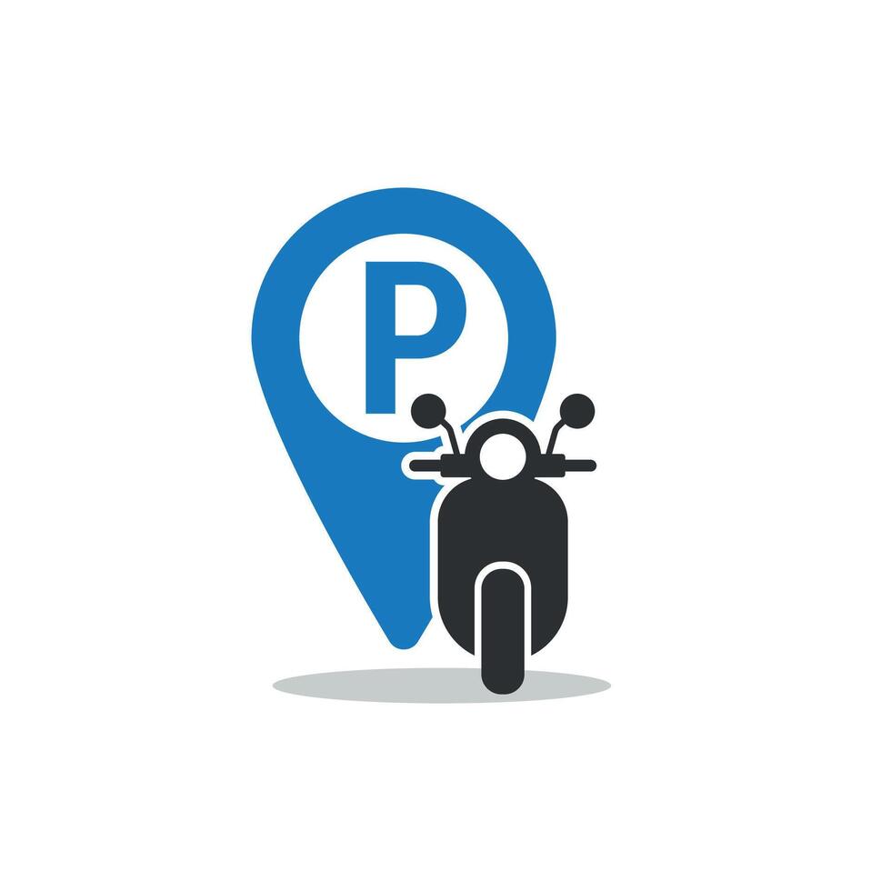 design of motorcycle parking sign. vector