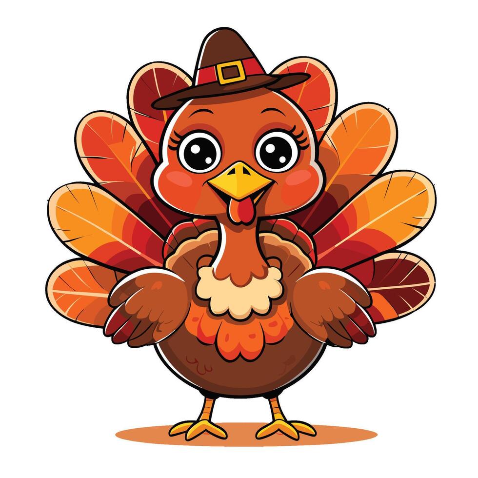 Playful Turkey Drawing for Thanksgiving Celebration vector