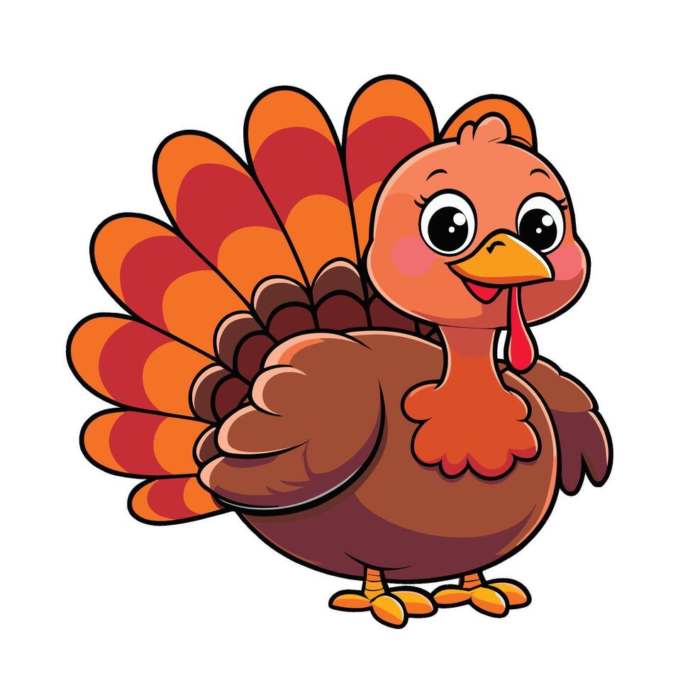 Whimsical Thanksgiving Turkey Artwork vector