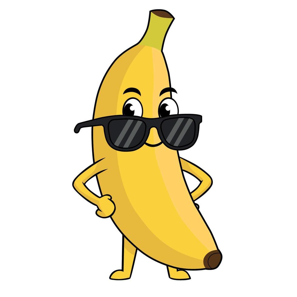 Cool Banana Mascot with Sunglasses vector