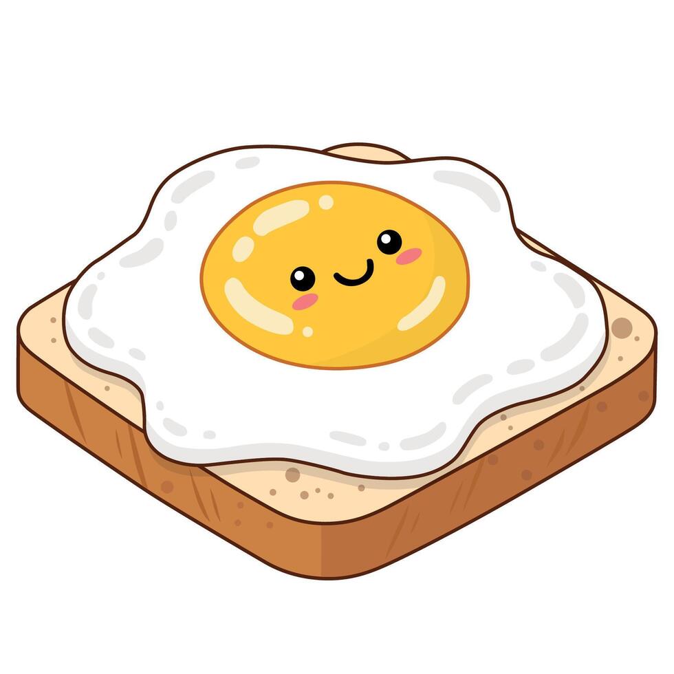 Happy Toast with Fried Egg Mascot vector