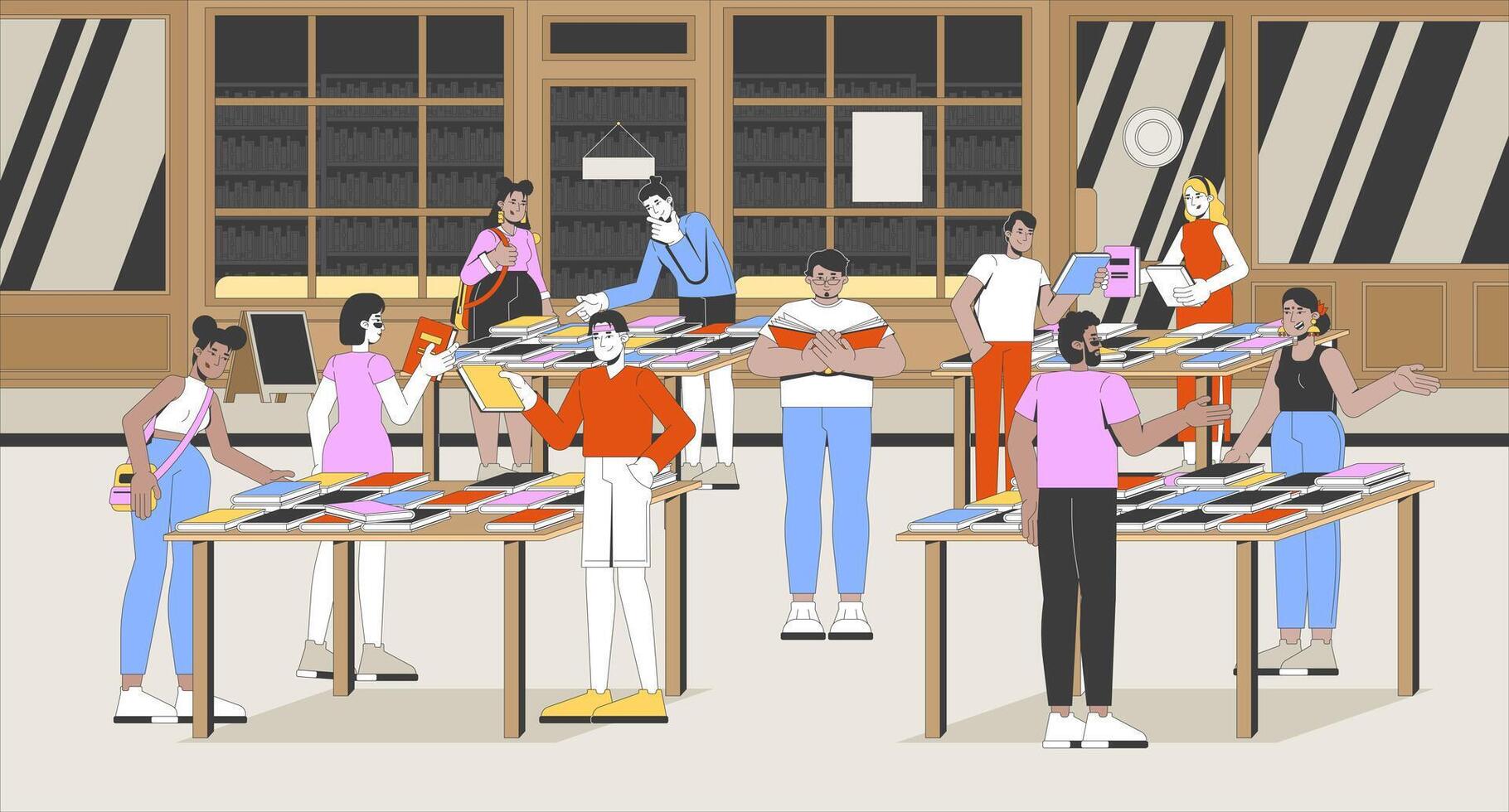 Group of people collaborating in an office vector