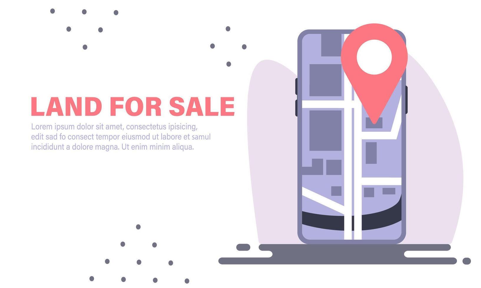 Land for sale banner web page design vector