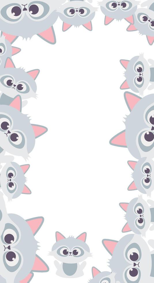 A frame with many cats in it vector