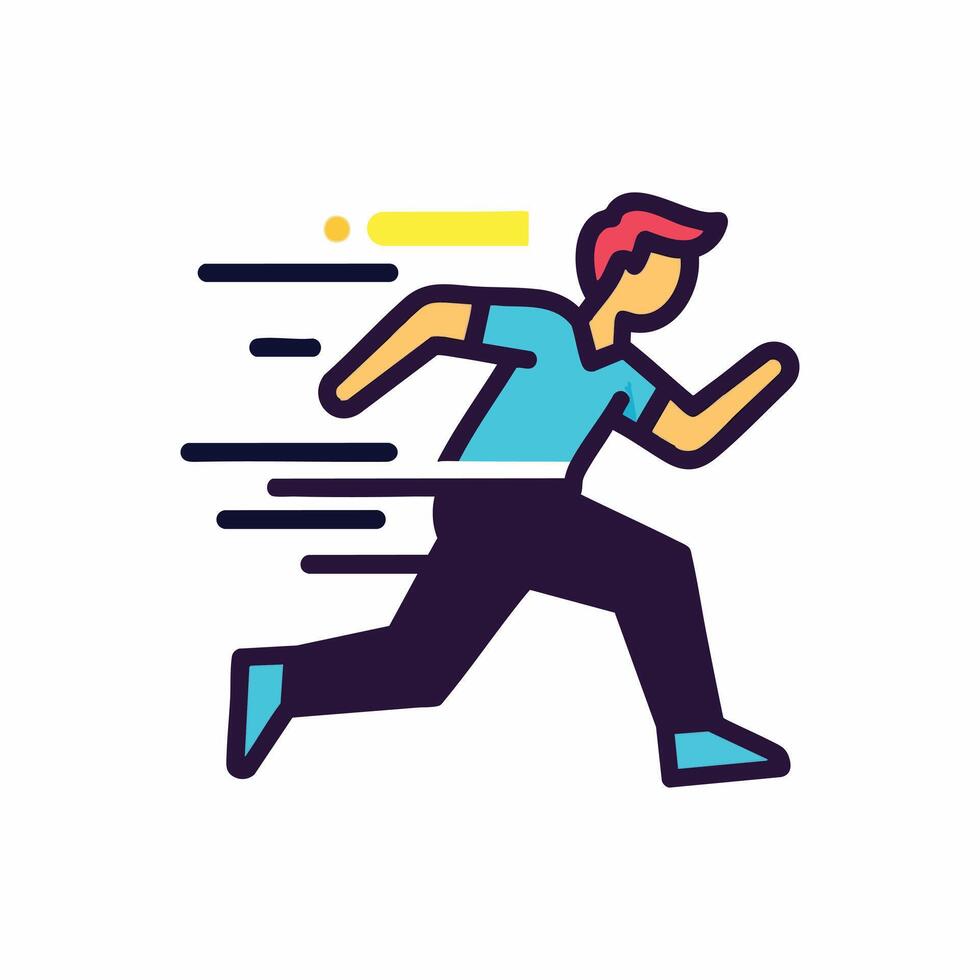 Sprint icon, man fast run icon vector