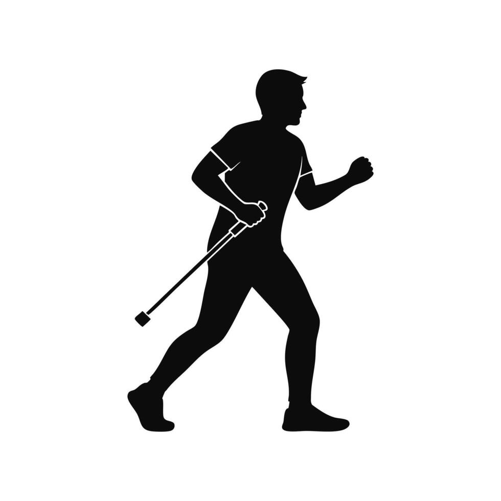 Nordic walking icon vector