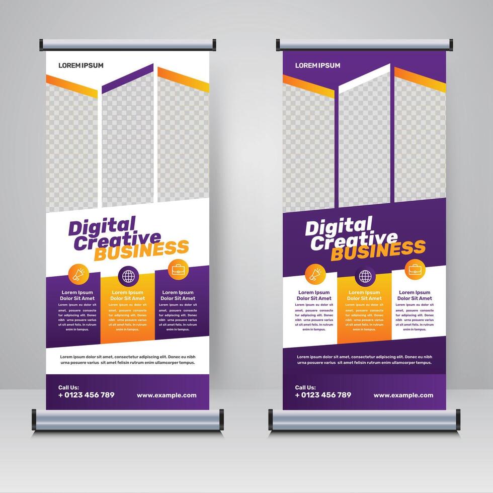 Corporate rollup or banner design display template vector