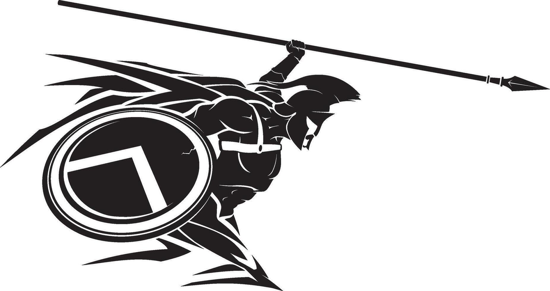 Spartan Spear Attack, Abstract Illustration vector