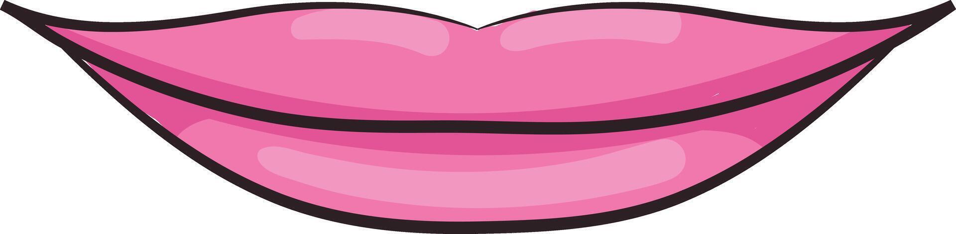 Hand drawn lips in modest smile vector