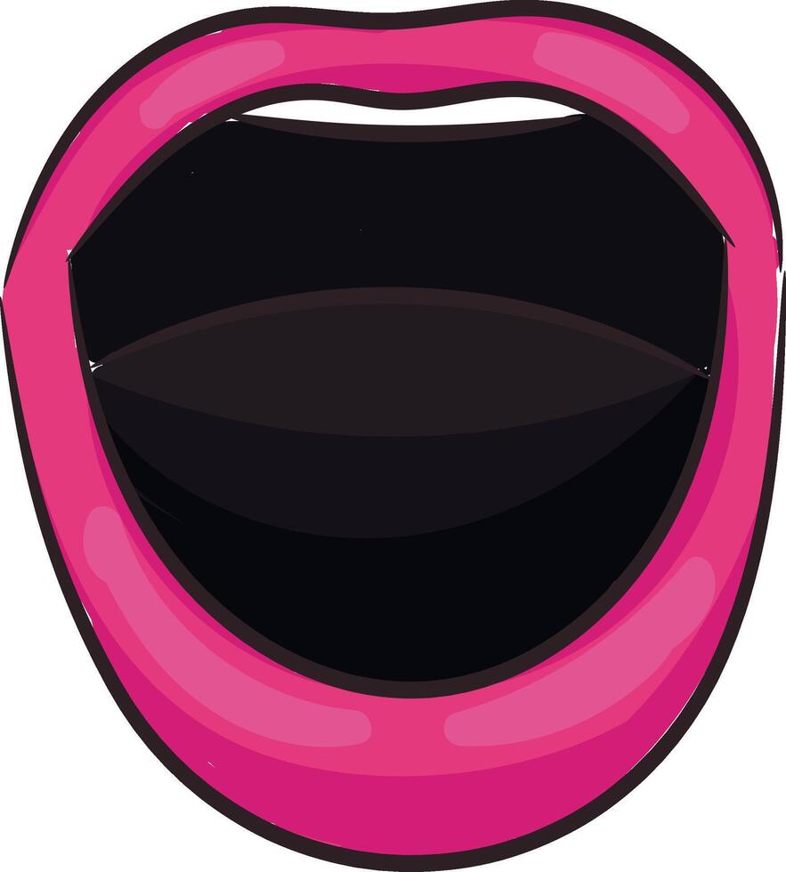 Hand drawn lips wondering or shouting vector
